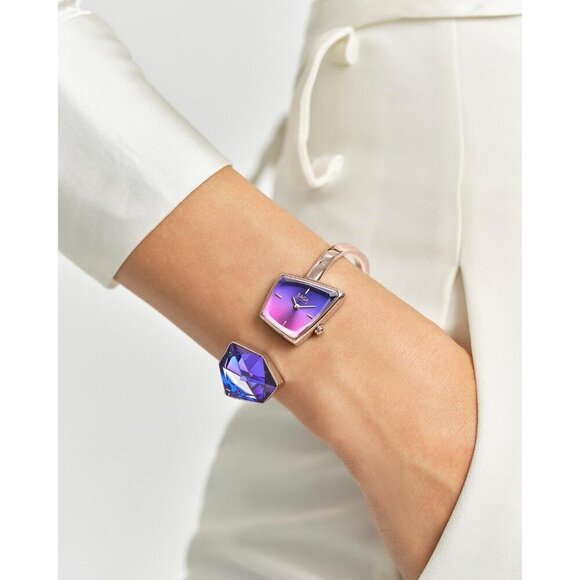 Women\'s Purple Cuff Bangle Quartz Watch Shaped Mineral Case Stainless Steel main image 6